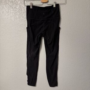 Athleta Black Mesh Leg Leggings Size XS